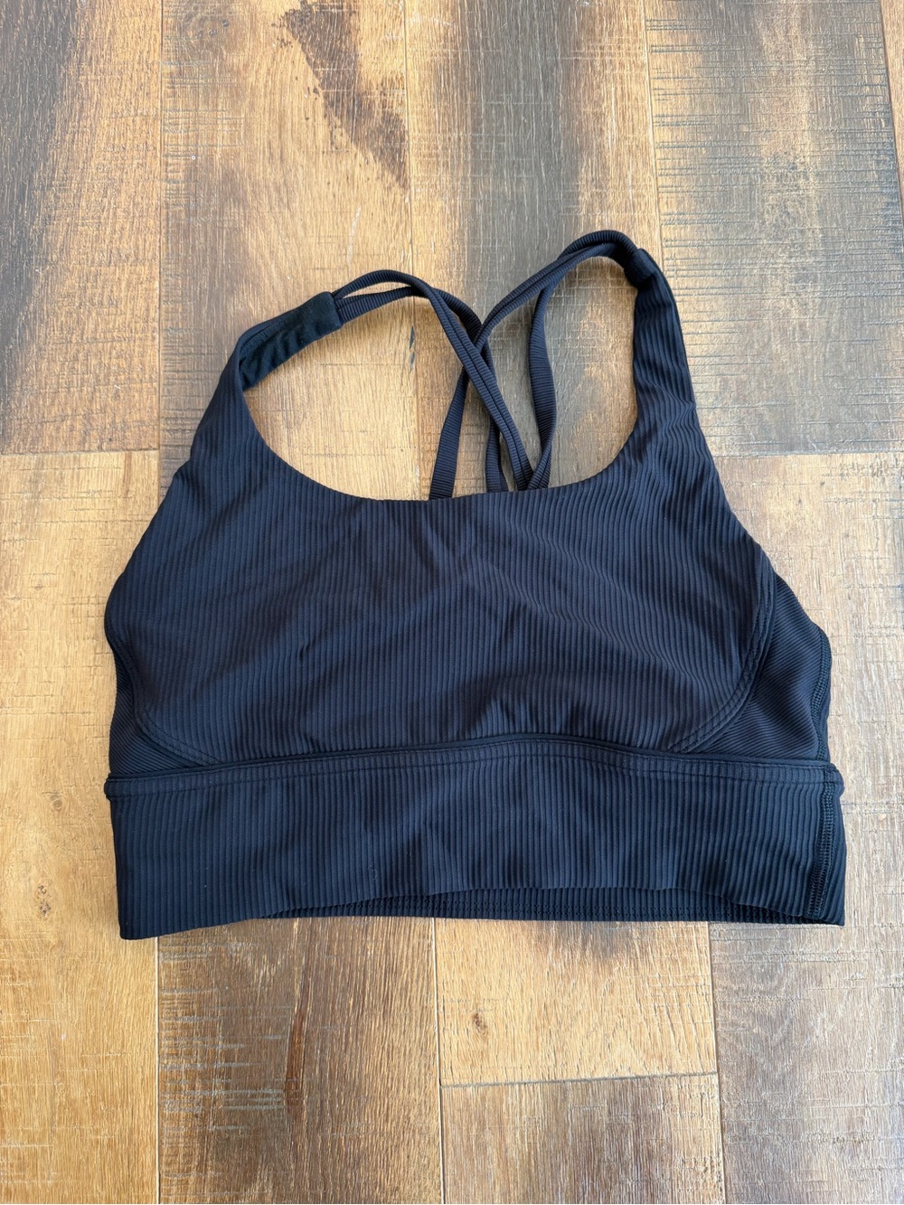 Lululemon Women's Black Ribbed Sports Bra